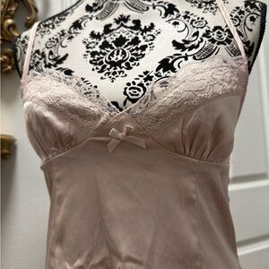 Princess Polly Dress Blush Satin Chemise with Lace